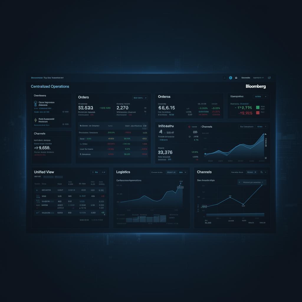 Painel executivo do Presence Connect com visão centralizada de pedidos, estoque, logística e canais