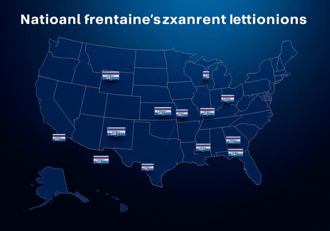 Mapa de expansão de rede de franquias com controle central enterprise