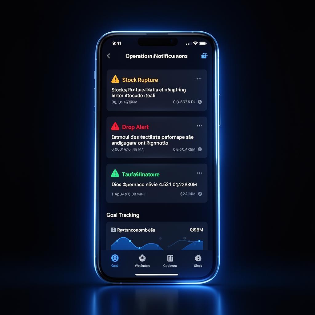 Smartphone com alertas operacionais inteligentes do Presence Eye