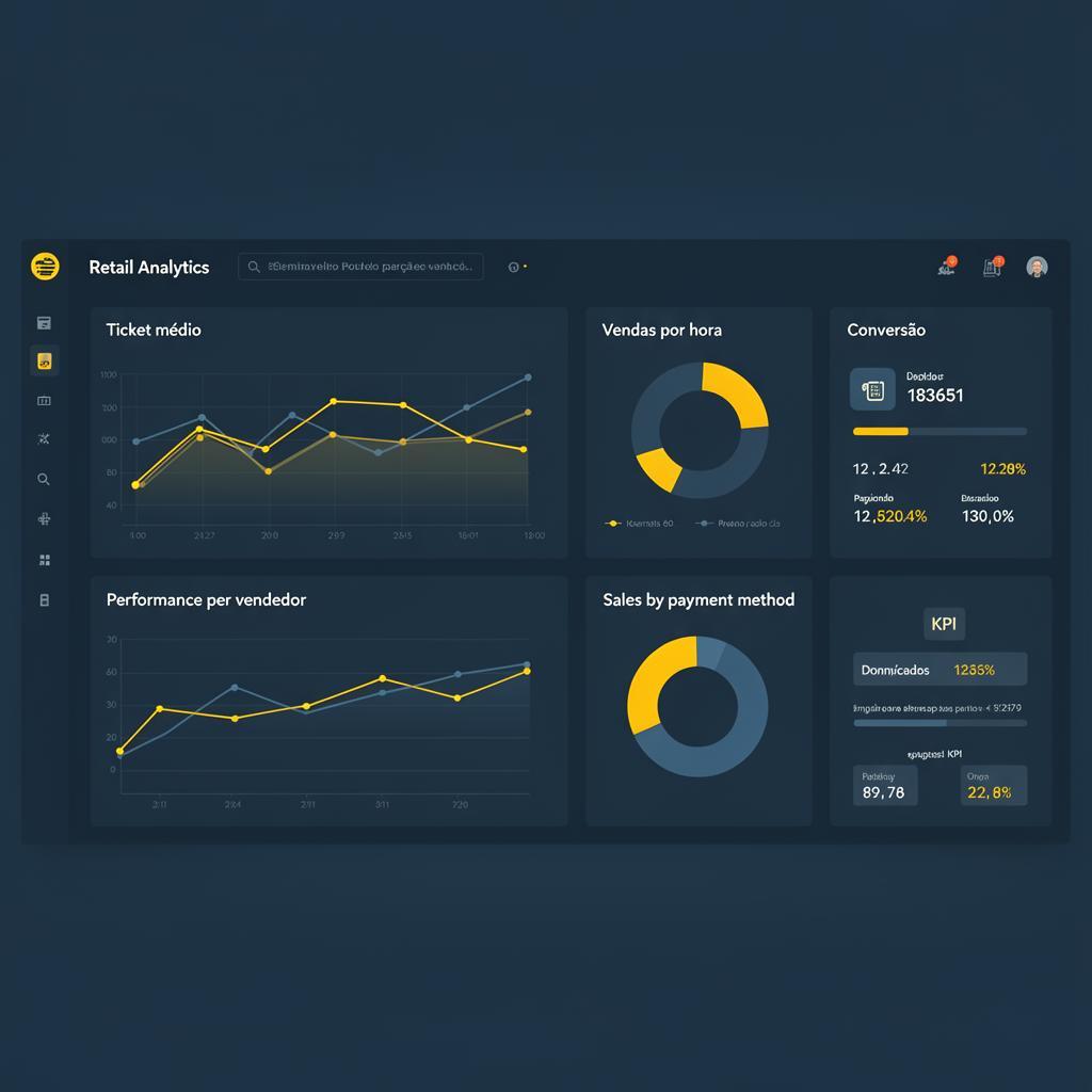 Dashboard de inteligência do Presence Store com KPIs em tempo real